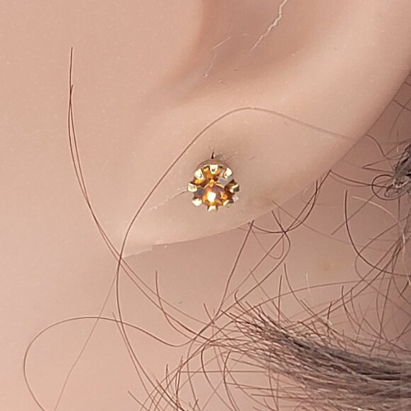 Large Topaz Amber Color 2 in 1 Earrings - Picture 4 of 8